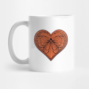 Love orange butterfly heart on white background Mug